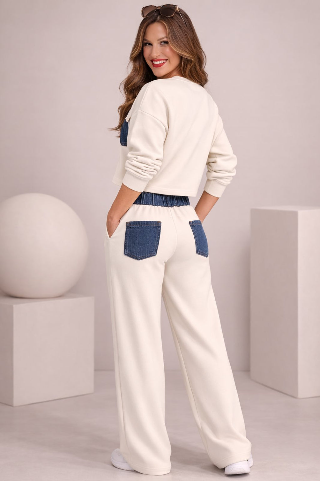 MAVEEN Urban Denim Beige Set