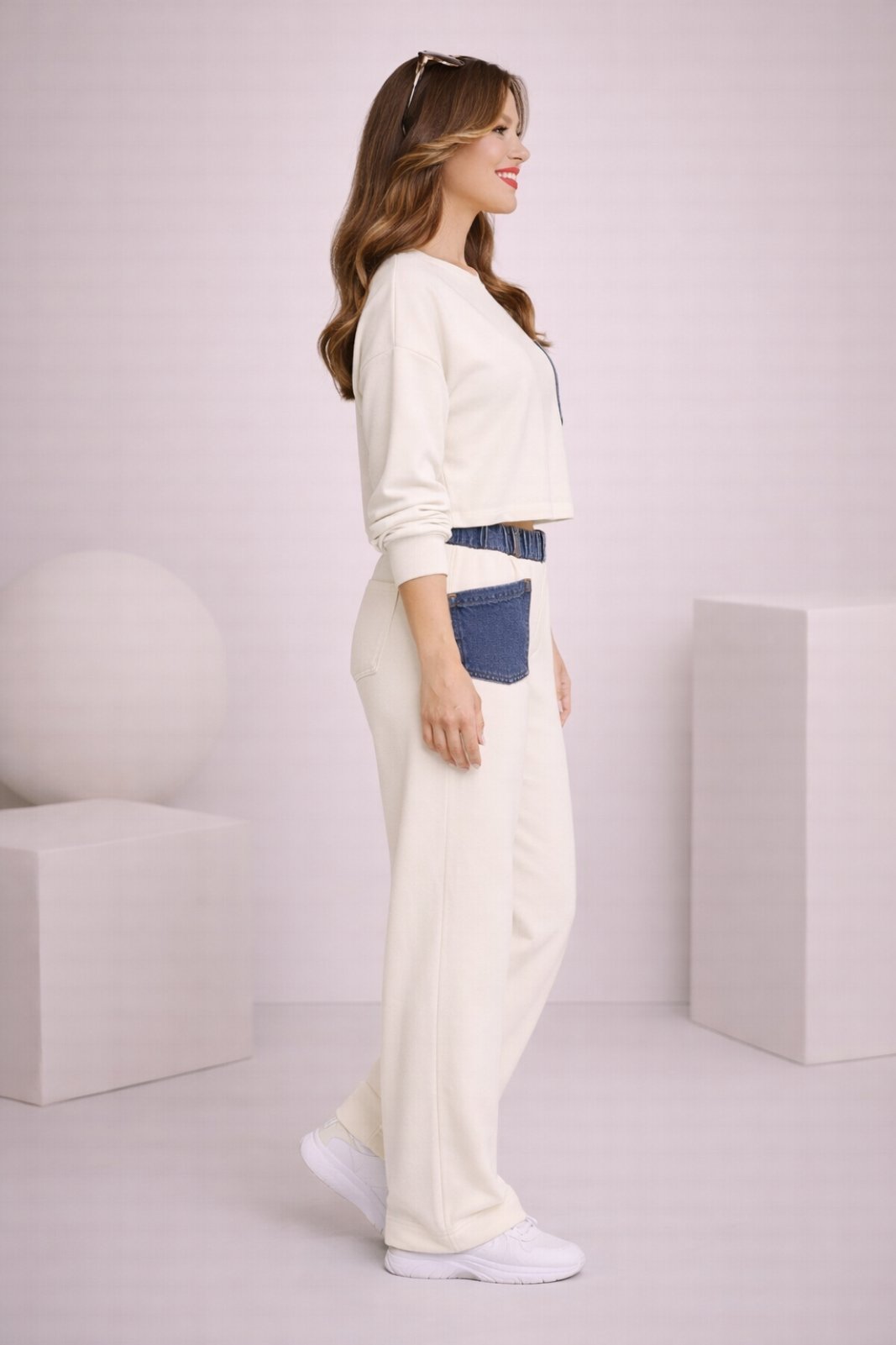 MAVEEN Urban Denim Beige Set