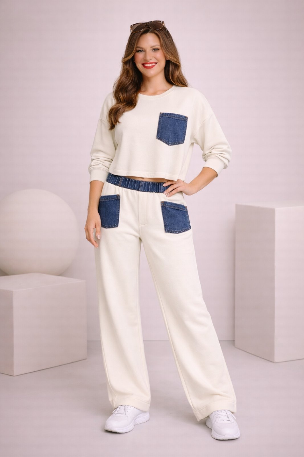 MAVEEN Urban Denim Beige Set