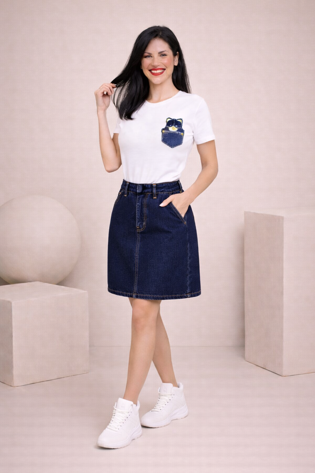 MAVEEN Denim Pocket T-Shirt