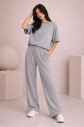 MAVEEN Wide Leg Comfort Pants Grey