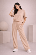 MAVEEN Relax Wide Leg Pants Beige