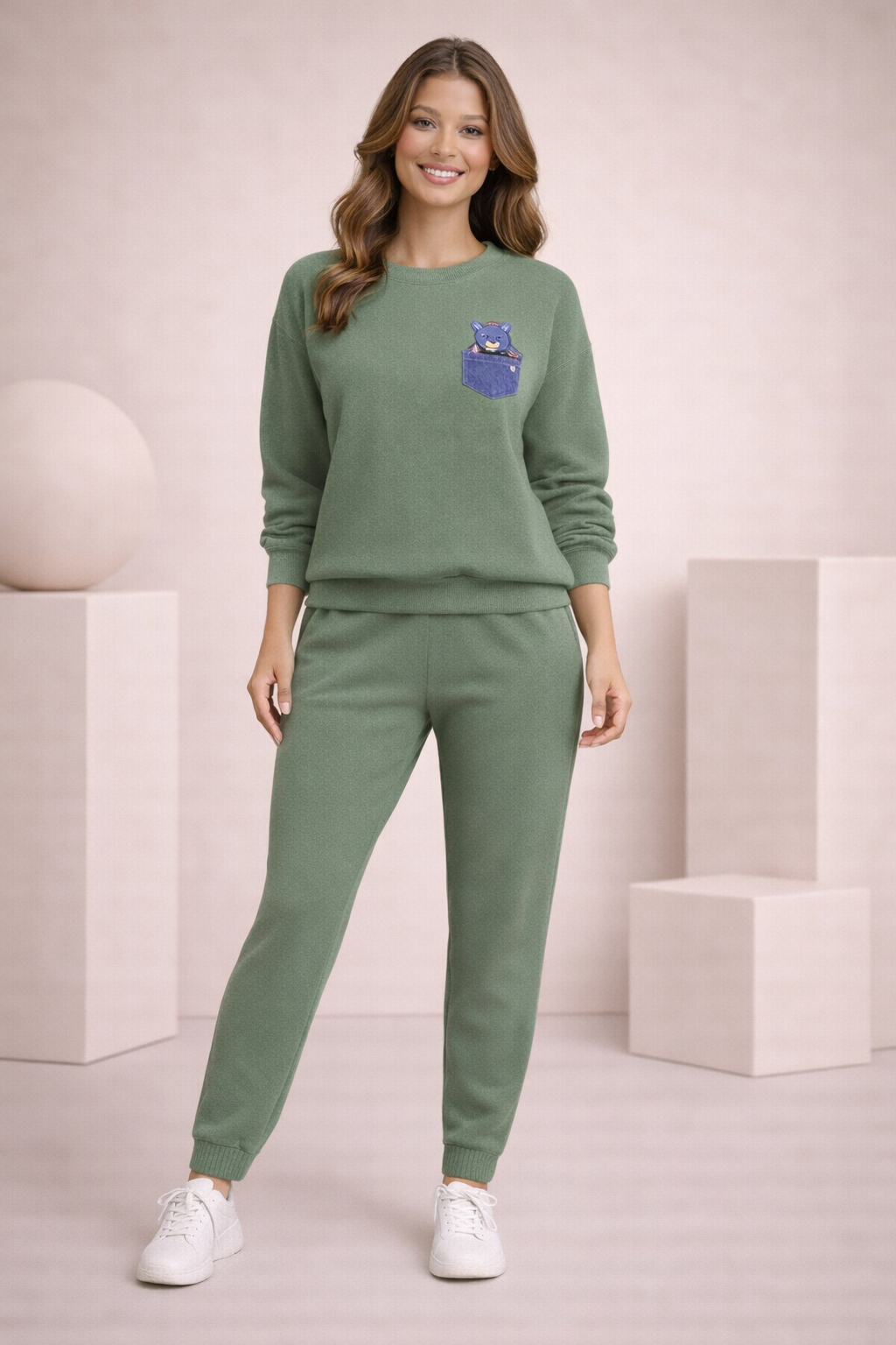 MAVEEN Wide Leg Comfort Pants Green